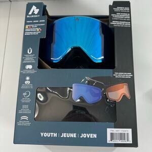 BLUESKY Youth Snow Goggles with Magnetic Quick Change Lens System 2 Lenses